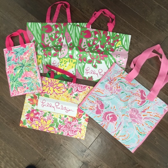 Lot of 6 Lilly Pulitzer Shopping Bags